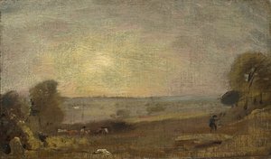 Valle de Dedham desde el camino a East Bergholt: Atardecer, 1810 de John Constable