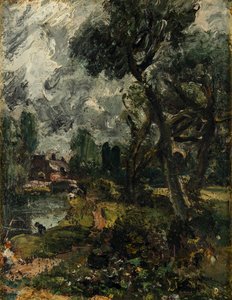 Molino de Flatford desde el puente, c.1814-17 (óleo sobre lienzo) de John Constable