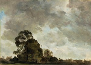 Paisaje en Hampstead, árbol y nubes de tormenta, c.1821 de John Constable