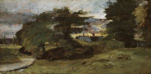 Paisaje con cabañas, 1809-10 de John Constable