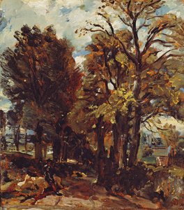 Boceto de un camino en East Bergholt, c.1810 de John Constable
