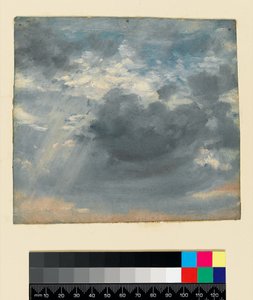 Estudio del cielo con un rayo de sol, c.1822 (óleo sobre papel)