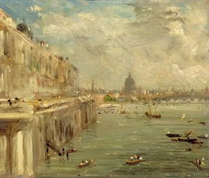 Terraza de Somerset House desde el Puente de Waterloo, c.1819