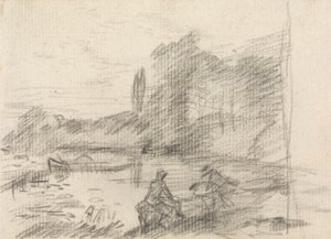 Dos figuras junto a un río de John Constable