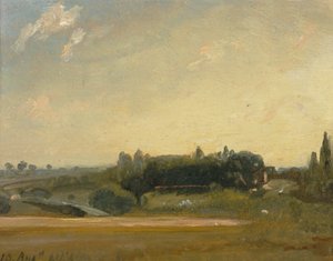 Vista Hacia la Rectoría, East Bergholt, 1813 de John Constable
