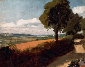 Vista desde una carretera que conduce a East Bergholt de John Constable