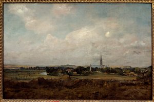 Vista de Salisbury en Inglaterra. Pintura de John Constable (1776-1837) Dim. 0,35x0,51 m París, Museo del Louvre de John Constable