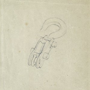 Bloque y gancho, c.1835-38 (lápiz sobre papel) de John Cooke Bourne