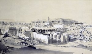 Construcción de la casa de máquinas estacionarias, Camden Town, 26 de abril de 1837 de John Cooke Bourne
