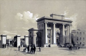 Entrada a la estación de Birmingham, septiembre de 1838 de John Cooke Bourne