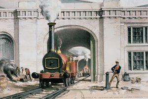 Entrada a la Casa de Máquinas de Locomotoras, Camden Town, Londres, 1839