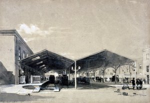 Interior de la Estación de Euston, Mayo de 1837 de John Cooke Bourne