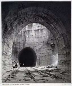 Gran pozo de ventilación, túnel de Kilsby, Northamptonshire, 1838 de John Cooke Bourne