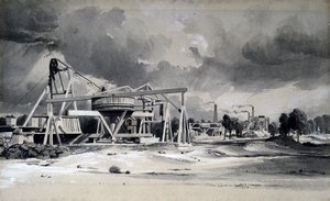 Cabrestante y bombas en el túnel de Kilsby, Northamptonshire, 16 de julio de 1837 de John Cooke Bourne