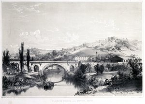 Puente y estación de St. James, Bath, 1846 de John Cooke Bourne