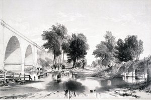 Viaducto sobre el Río Blythe, Ferrocarril de Londres y Birmingham, 1839 de John Cooke Bourne