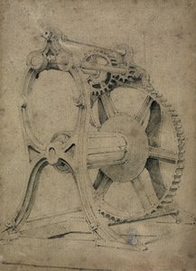 Cabrestante o mecanismo de cangrejo para enrollar cadenas, 1830s de John Cooke Bourne