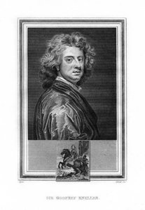 Sir Godfrey Kneller, pintor de la era barroca nacido en Alemania, 1825 de John Corner