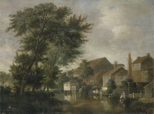 Una escena de río, posiblemente en Norwich, c.1817 de John Crome