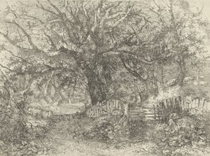 Escena de carretera, Trowse Hall, 1813 de John Crome