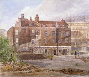Frente este de la oficina de Almonry, Middle Scotland Yard, Westminster, Londres, 1884 de John Crowther