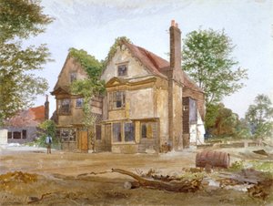 Vista Frontal de Basing Manor House, Peckham High Street, Camberwell, Londres, 1884 de John Crowther