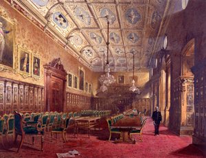 Interior del Salón de los Ferreteros, Londres de John Crowther