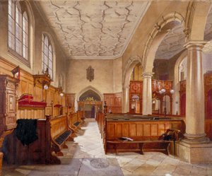 Interior de la capilla en Charterhouse, Londres, 1885 de John Crowther
