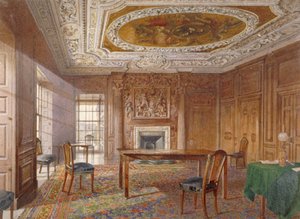 Vista interior de la Sala de Roble, New River Head, Finsbury, Londres, 1886