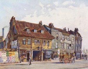 Lost London: Houses on West side of Church Street, Lambeth (litografía en color) de John Crowther