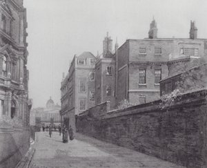 Londres perdido: Pasaje en Spring Gardens desde Trafalgar Square hasta el Mall (litografía)