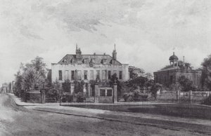 Londres perdido: Stockwell Park House, desde Stockwell Park (litografía) de John Crowther