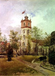 Vista suroeste de St. Giles, Cripplegate de John Crowther