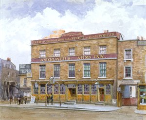 La posada de los albañiles, Old Kent Road, Southwark, Londres, 1880 de John Crowther