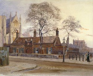 Vista de las Casas de Beneficencia de Butler, Caxton Street, Westminster, Londres, 1879 de John Crowther