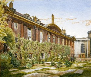 Vista del área en el Hospital de Cristo, Newgate St de John Crowther