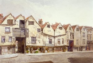 Vista de tiendas y casas, Bermondsey Street, Bermondsey, Londres, 1886 de John Crowther