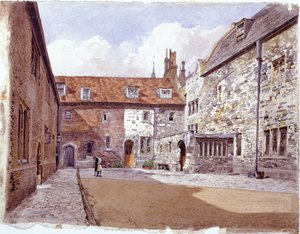 Patio de la lavandería, Charterhouse, Londres, 1884 de John Crowther