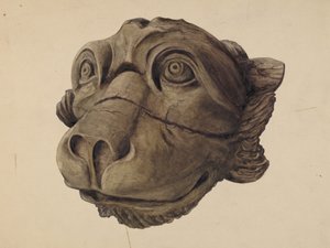 Gárgola de cabeza de gato de John Davis