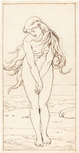 Desnudo de pie con brazos cruzados de John Dawson Watson
