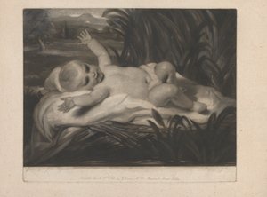 Moisés en los juncos [Niño reclinado] de John Dean