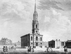 Vista noroeste de la iglesia de St. Giles en los Campos de John Donowell