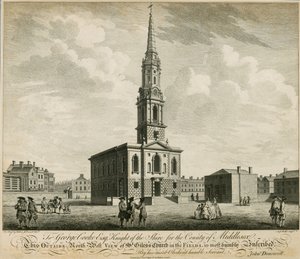 Vista noroeste de la iglesia de St Giles en los Campos, Londres de John Donowell