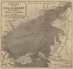 Carta del Mar de Azov y los estrechos de Kertch y Yenikale