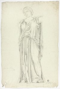 Estatua antigua de mujer de pie con túnica de John Downman