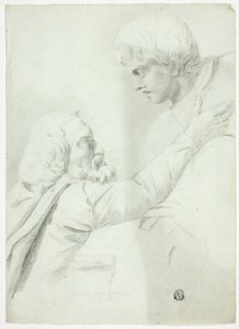 Hombre y niño barbudos (de Bas-Relief) de John Downman