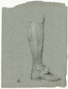 Pierna de figura de pie (anverso); boceto de zapatos (reverso) de John Downman