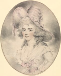 Retrato de una dama, mirando a la izquierda de John Downman