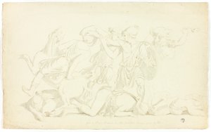 Antiguo bajorrelieve con la batalla de las amazonas