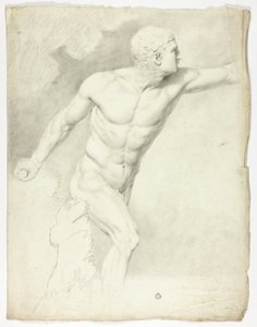 El Gladiador Borghese de la estatua en Roma de John Downman